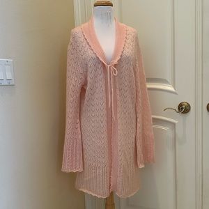Victoria Secret open weave knit light ballet pink duster
